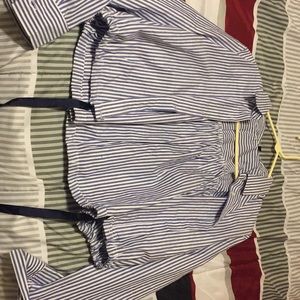 Button down tie top striped